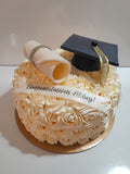 GRADUATION CAKE celebration cake 8 or 10 inch round available, rosettes buttercream covered  cake