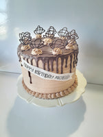 Birthday cake 6 inch CHOCOLATE CAKE, with chocolate frosting BIRTHDAY cake 6 inch round