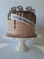 Birthday cake 8 inch CHOCOLATE CAKE, with chocolate frosting BIRTHDAY cake 8 inch round