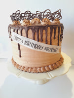 Birthday cake 6 inch CHOCOLATE CAKE, with chocolate frosting BIRTHDAY cake 6 inch round