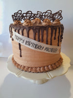 Birthday cake 8 inch CHOCOLATE CAKE, with chocolate frosting BIRTHDAY cake 8 inch round