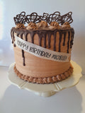 Birthday cake 6 inch CHOCOLATE CAKE, with chocolate frosting BIRTHDAY cake 6 inch round