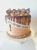 Birthday cake 6 inch CHOCOLATE CAKE, with chocolate frosting BIRTHDAY cake 6 inch round