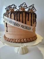 Birthday cake 6 inch CHOCOLATE CAKE, with chocolate frosting BIRTHDAY cake 6 inch round