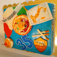 Custom Italian themed birthday cake for Laura