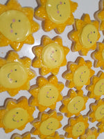 1 dozen Custom Sun themed DECORATED COOKIES  royal icing DECORATED -COOKIES, suns, and plaques SHIPPING INCLUDED