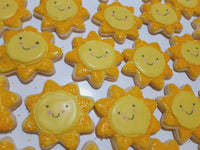 1 dozen Custom Sun themed DECORATED COOKIES  royal icing DECORATED -COOKIES, suns, and plaques SHIPPING INCLUDED