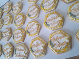 Custom Bee themed engagement 2dozen with shipping included, COOKIES royal icing DECORATED Engagement bridal wedding COOKIES