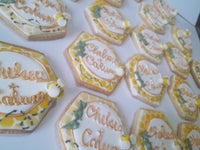 Custom Bee themed engagement 2dozen with shipping included, COOKIES royal icing DECORATED Engagement bridal wedding COOKIES