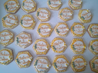 Custom Bee themed engagement 2dozen with shipping included, COOKIES royal icing DECORATED Engagement bridal wedding COOKIES