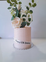 Birthday Cake, double barrel cake 6 or 8 inch round with faux florals