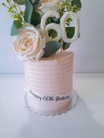 Birthday Cake, double barrel cake 6 or 8 inch round with faux florals