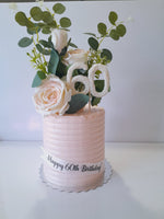 Birthday Cake, double barrel cake 6 or 8 inch round with faux florals