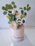 Birthday Cake, double barrel cake 6 or 8 inch round with faux florals