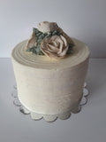 WEDDING CAKE, 8 inch, ridged design with buttercream flower topper