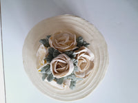 WEDDING CAKE, 8 inch, ridged design with buttercream flower topper