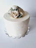 WEDDING CAKE, 8 inch, ridged design with buttercream flower topper