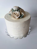 WEDDING CAKE, 8 inch, ridged design with buttercream flower topper