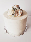 WEDDING CAKE, 8 inch, ridged design with buttercream flower topper