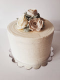 WEDDING CAKE, 8 inch, ridged design with buttercream flower topper