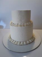 simple wedding cake 23sweets.com ridged design 2 tiers