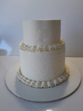 simple wedding cake 23sweets.com ridged design 2 tiers