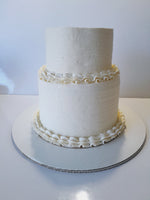 simple wedding cake 23sweets.com ridged design 2 tiers