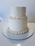 simple wedding cake 23sweets.com ridged design 2 tiers