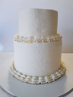 simple wedding cake 23sweets.com ridged design 2 tiers