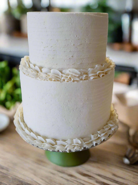 simple wedding cake 23sweets.com ridged design 2 tiers