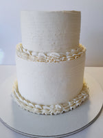 simple wedding cake 23sweets.com ridged design 2 tiers