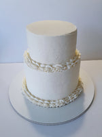 simple wedding cake 23sweets.com ridged design 2 tiers