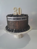 Chocolate cake for Him, mens birthday cake, knitted sweater pattern