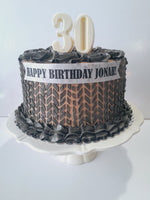 Chocolate cake for Him, mens birthday cake, knitted sweater pattern