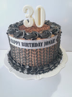 Chocolate cake for Him, mens birthday cake, knitted sweater pattern