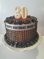 Chocolate cake for Him, mens birthday cake, knitted sweater pattern