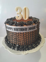 Chocolate cake for Him, mens birthday cake, knitted sweater pattern