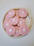 decorated daisy sugar cookies, pink daisy cookies 23sweets.com