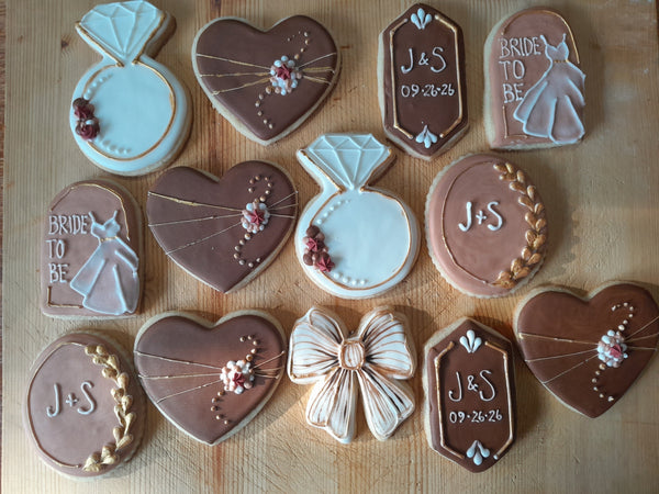 wedding shower cookies, bridal cookies by 23sweets.com