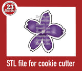 COOKIE CUTTER STL file, “CLEMATIS” STL Cookie cutter file, instant download