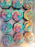 CUPCAKES, Rainbow cupcakes by the dozen, 1 dozen