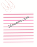 Digital Paper  FLIPFLOPS border, lined writing paper instant printable DIY print (digital download) printable stationery, scrapbooking,