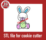 COOKIE CUTTER STL file, “EASTER BUNNY” STL Cookie cutter file, instant download
