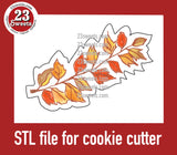 COOKIE CUTTER STL file, “FALL BRANCH” STL Cookie cutter file, instant download