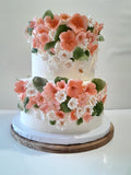 CAKE, 2 TIER Floral fantasy cake 8"/6" tiers birthday or wedding floral cake  round, buttercream covered