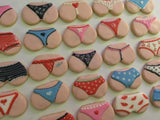 Cookies, 1 dozen custom bachelorette bridal shower custom COOKIES  royal icing DECORATED -COOKIE, panties, undies, thong