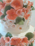 CAKE, 2 TIER Floral fantasy cake 8"/6" tiers birthday or wedding floral cake  round, buttercream covered