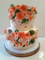 CAKE, 2 TIER Floral fantasy cake 8"/6" tiers birthday or wedding floral cake  round, buttercream covered