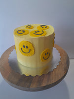 Birthday cake, Smile happy cake 6 inch round cake with swiss meringue frosting frosting