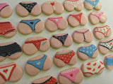 Cookies, 1 dozen custom bachelorette bridal shower custom COOKIES  royal icing DECORATED -COOKIE, panties, undies, thong